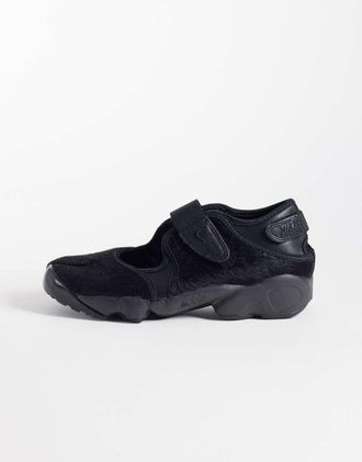 Nike Air Rift sneakers nere in pelo di pony-Nero