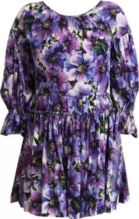 Dolce & Gabbana Purple Floral Mini Dress Size S