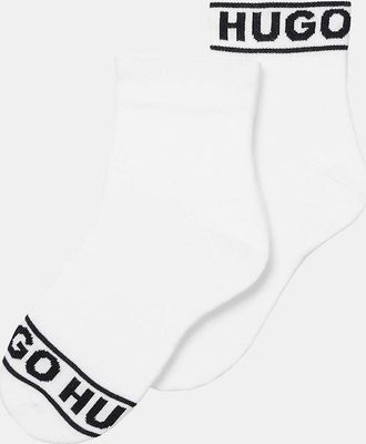 HUGO BOSS Womens 2 Pack of Logo Cuff Socks - White - Size: 3/3.5/5.5/5/4.5/4