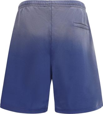 Moschino Mens Bermuda Sweat Shorts With Gradient Blue Cotton