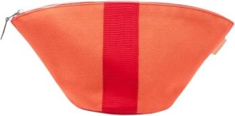 Herm&egrave;s Pre-owned Clutches, female, Orange, Size: ONE SIZE Pre-owned Canvas Pouch