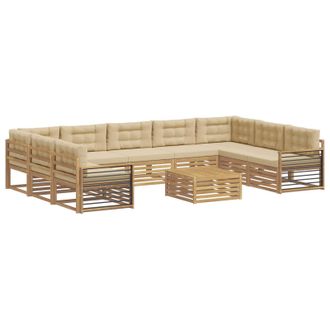 vidaXL Conjunto De Sof&aacute;s De Exterior 10 Uds. Y Beige Vidaxl