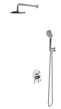 Omnires Omnires Y - Conjunto De Ducha Con Grifo Empotrado, Con Cuerpo, Di&aacute;metro 20 Cm, 5 Chorros, Cromado Sysy21cr
