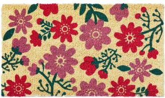 Tag Happy Flowers PVC Coir Door Mat Multicolor Easy to Clean in Multicolored at Nordstrom, Size Medium