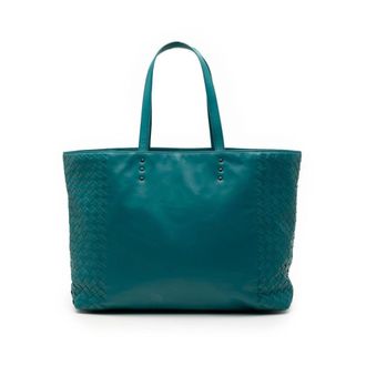 Bottega Veneta Pre-owned Tote Bags, female, Blue, Size: ONE SIZE Pre-owned Leather Tote Bag