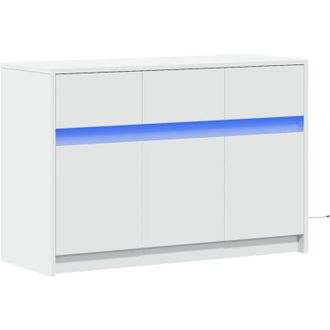 vidaXL Vidaxl - Mueble De Tv Con Led Madera De Ingenier&iacute;a Blanco 91x34x61 Cm