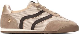 Xti Womens Casual Lace-Up Sneakers In Beige