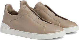 Ermenegildo Zegna Triple Stitch SECONDSKIN Sneaker in Light Taupe at Nordstrom, Size 10.5Us