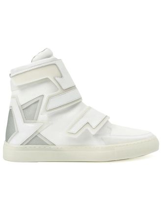 Alberto Premi velcro fastening hi-top sneakers - men - Other fibres/Rubber/Calf Leather/Rubber - 41 - White