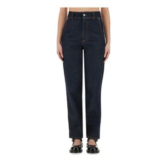 Moschino Pantalone Denim Blu Di Cotone - female - Moschino - Straight Fit Jeans - Blue - S - Jeans