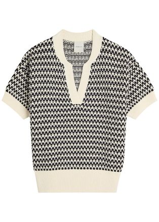 Varley Dora Patterned Knit top - Cream - S (UK8-10 / S)