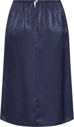 Maison Margiela Womens Midi Skirt Midnight Blue Velvet-Effect Satin Polyester
