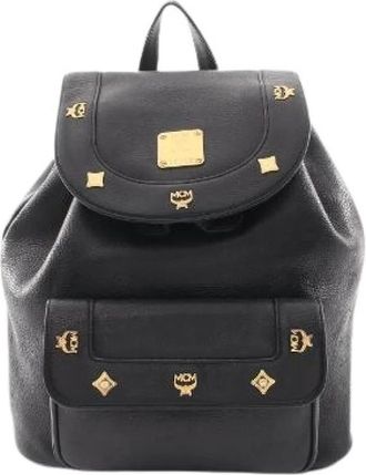 MCM Pre-owned Leren Rugzak - Dames - Vintage Rugzakken - Zwart - ONE Size - Leer - Vintage