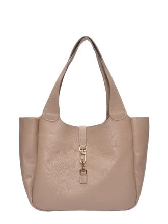 Roberta M Beige Rundleer Tas