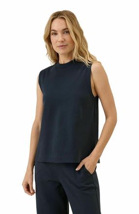 Pact Organic Cotton Airplane Mock Neck Shell in Midnight Blue at Nordstrom, Size Xx-Large