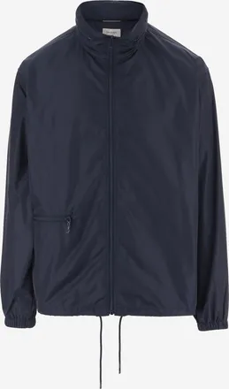 Saint Laurent Mens Nylon Jacket With High Collar Navy Polyamide