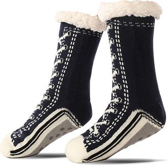 Generic Slipper Socks Ultra-Thick Cute Slipper Home Socks Non-Slip Indoor Winter Warm Home Socks for Women Men, Cozy Soft Thermal House Socks with Grippers (B