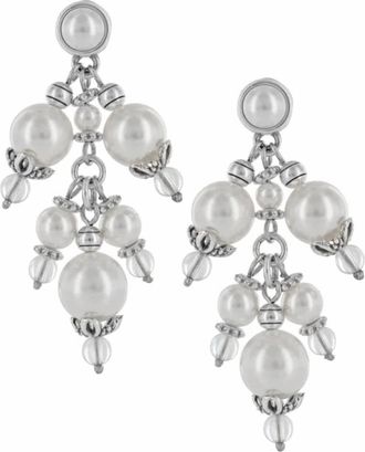 Brighton Pearl-Icious Post Drop Earrings In Silver