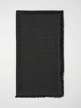Saint Laurent Sciarpa in misto seta con logo jacquard