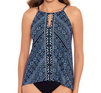 Miraclesuit Paillette Peephole Tankini Top In Blue