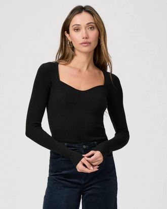 Paige Parvati Ribbed Top In Black