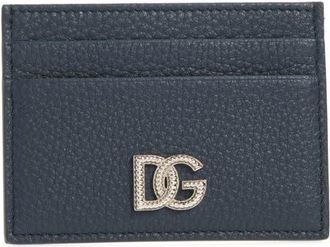 Dolce & Gabbana DG Logo Leather Card Case in 80679 Blu 3 at Nordstrom