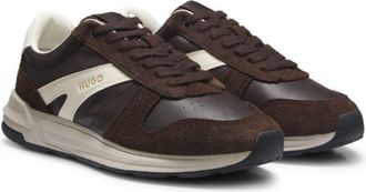 HUGO BOSS Suede sneakers with gold-tone foil logo
