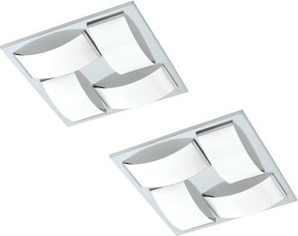 Loops 2 PACK Wall Flush Ceiling Light Colour Chrome Shade White Glass Painted 4x LED