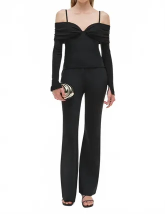 SIMKHAI Hazel Off Shoulder Long Sleeve Top In Black