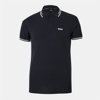 HUGO BOSS Herenpolo met contrasterende strepen van Paul (Donkerblauw)