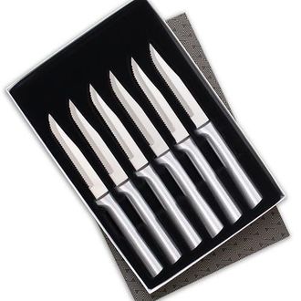 Rada 6 Piece Serrated Steak Knives Set with Gift Box in Silver at Nordstrom