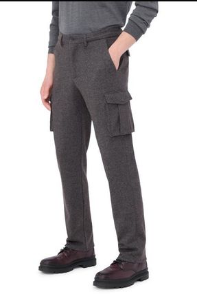 Bugatchi Wool Blend Cargo Pants in Zinc at Nordstrom, Size 32