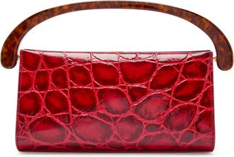 Dries Van Noten Crisp Crocodile-effect Leather top Handle bag - Red - One Size