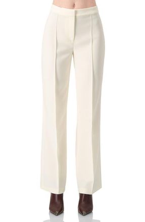 Ivonne Straight-Leg Tailored Trousers in Natural Tone at Nordstrom, Size 10