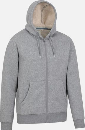 Mountain Warehouse Mens Mountain Warehouse Mens Dalton Borg Lined Full Zip Hoodie - Grey - Size: 34