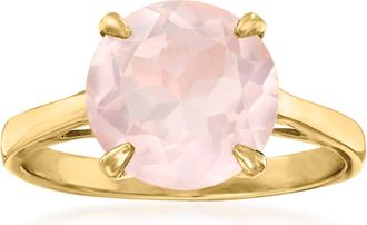 Ross-Simons Rose Quartz Ring in 14kt Yellow Gold