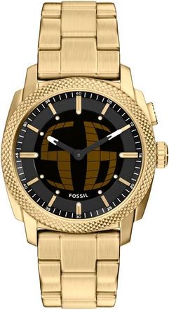 Fossil Machine Big Tic Anadigi Bracelet Watch, 41mm in Gold at Nordstrom