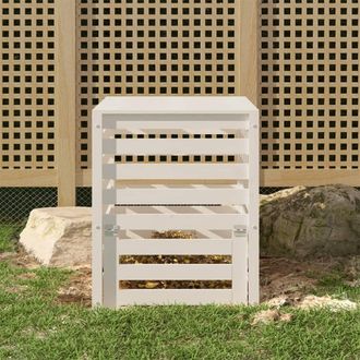 vidaXL Vidaxl - Compostador De Madera Maciza De Pino Blanco 63,5x63,5x77,5 Cm