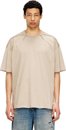 Diesel Cotton T-shirt with micro embroidery - T-Shirts - Man - Beige
