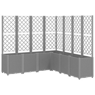 vidaXL Vidaxl - Jardinera Con Enrejado Pp Gris Claro 160x160x140 Cm