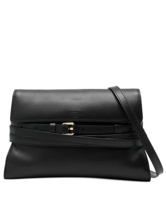 Moschino Fold-Over Nappa Leather Shoulder Bag With Gold