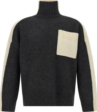 J.W.Anderson Gray Elastane Mens Cardigan
