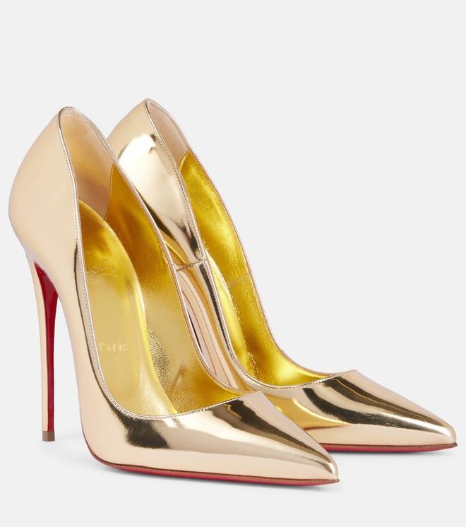 Kate Max mirrored leather pumps