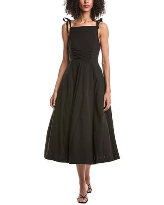 Guizio Brigitte Pinstripe Maxi Gown