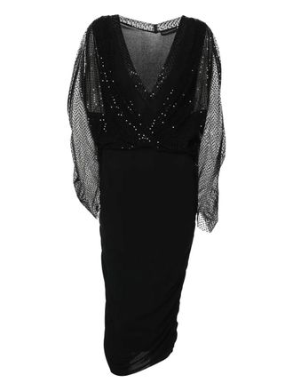 Emporio Armani Abito in tulle con paillettes - Nero