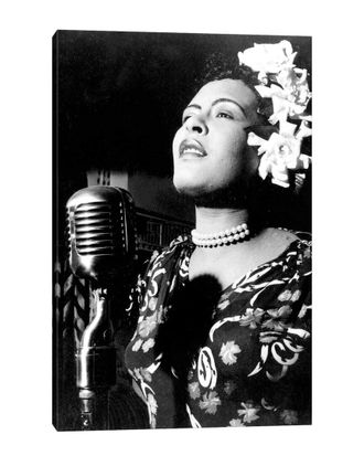 iCanvas Jazz And Blues Singer Billie Holiday In The 1940S By Rue Des Archives Wall Art