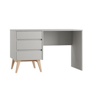 OEM Bureau 3 Tiroirs Pinio Swing Gris Et Bois
