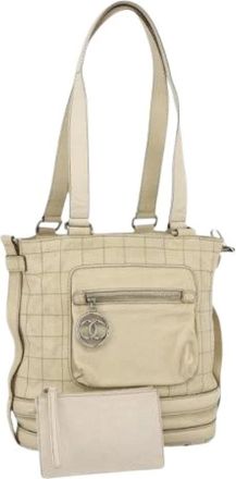 Chanel Pre-owned Tote Bags, female, Beige, Size: ONE SIZE Pre-owned Vintage Hand Bag