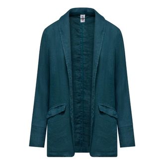 Bomboogie Linnen Canvas Blazer - Dames - Jassen - Blauw - Maat: L Linnen