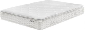 Beliani Colch&oacute;n De Muelles Embolsados Tejido De Bamb&uacute; Blanco 140 X 200 Cm 5 Zonas Medio Firme Funda Extra&iacute;ble Luxus